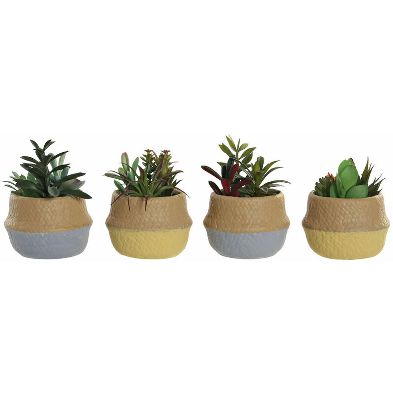 

Planta decorativa dkd home decor polietileno (4 pcs) (12.5 x 12.5 x 15.5 cm) Rogal