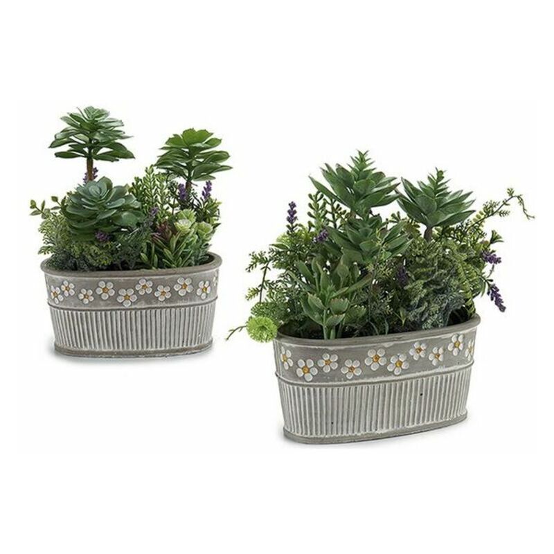 

Planta Decorativa Verde Gris Plástico Cemento (16 x 28 x 26 cm)