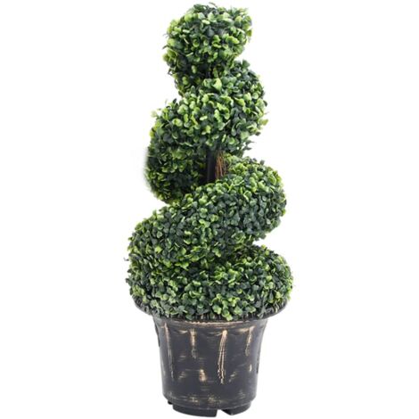 Planta espiral de Boj artificial con macetero verde 89 cm