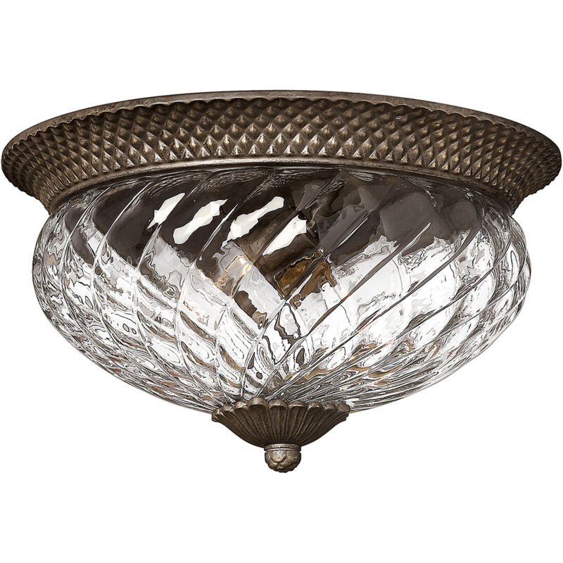 Elstead - Plantation - 3 Light Large Semi Flush Deckenleuchte Pearl Bronze, E27
