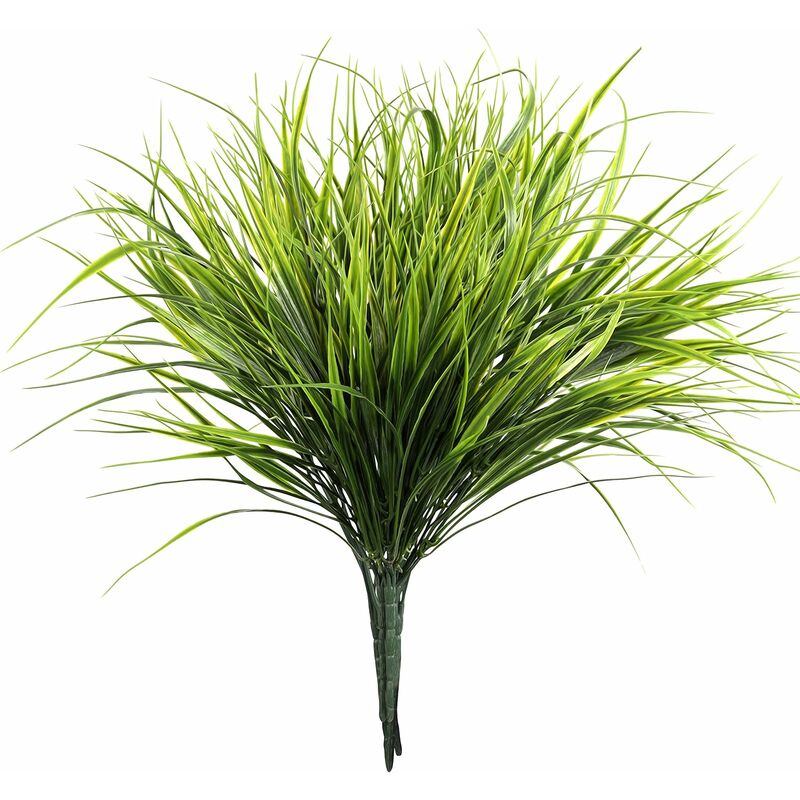 

Plantas artificiales de pasto de trigo verde (6 piezas) Plantas artificiales de 37 cm Hierba de arbusto de plástico sintético para decoración de