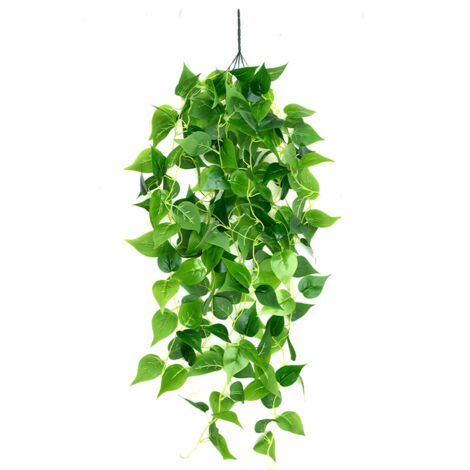 Plantas colgantes artificiales, 100 cm de simulación de planta colgante artificial, hiedra artificial para exteriores, ideal para bodas, jardines, balcones, dormitorios y decoración de paredes.