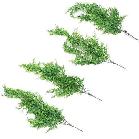 Plantas colgantes artificiales decorativas, juego de 4, verdes, 330 g, plantas artificiales para pared y jardín.