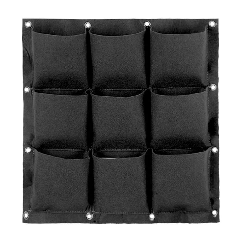 

Plantas crecen Bolsas Maceta de montaje en pared, para jardin de jardin Decoracion del hogar Protector de plantas,Negro y 9