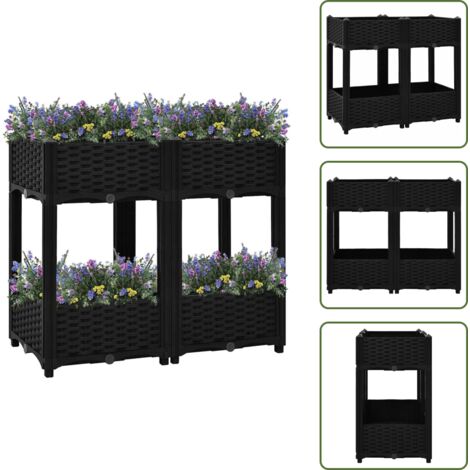 Plantas - vidaXL Arriate 80x40x71 cm polipropileno - Flores