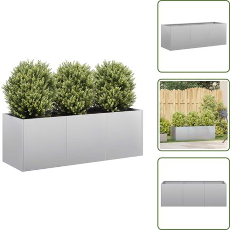 Plantas - vidaXL Jardinera 120x40x40 cm de acero galvanizado - Flores