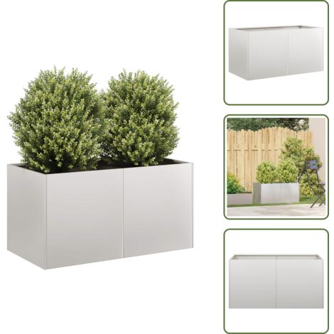 Plantas - vidaXL Jardinera 80x40x40 cm acero inoxidable - Flores