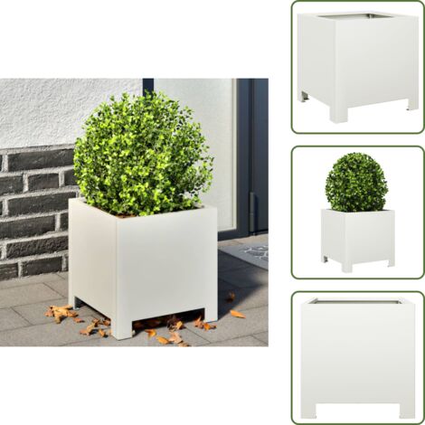 Plantas - vidaXL Jardinera hexagonal acero blanca 30x30x30 cm - Flores