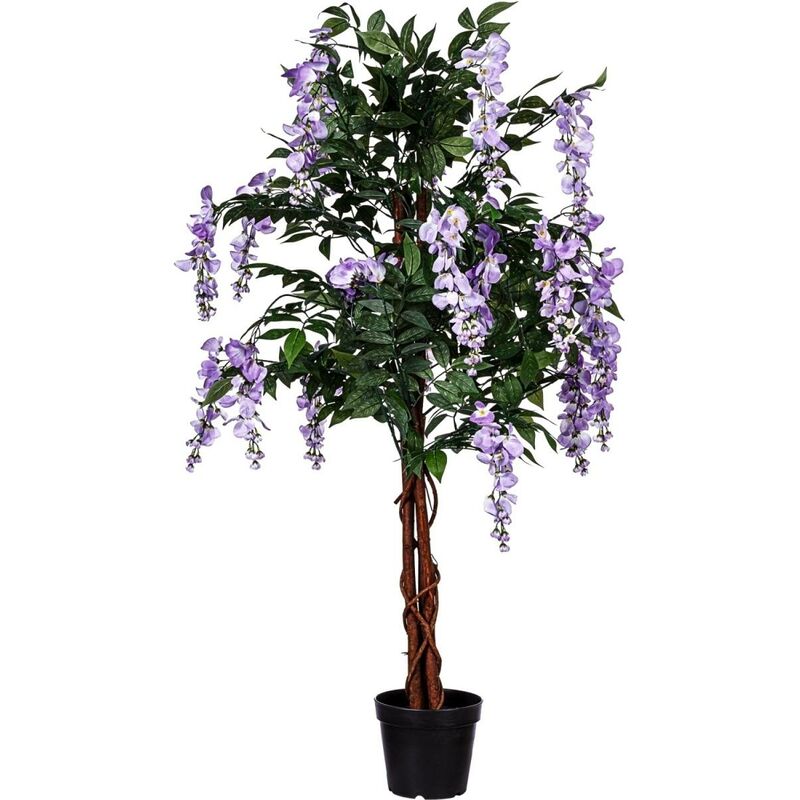 Plantasia® Arbre artificiel glycine, fleurs violettes, choix de taille, 150 cm
