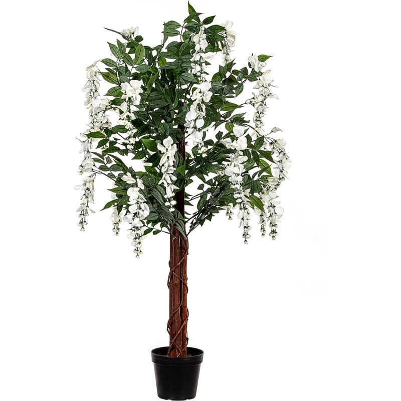 Plantasia - Arbre artificiel glycine 120 cm, 756 feuilles, crème
