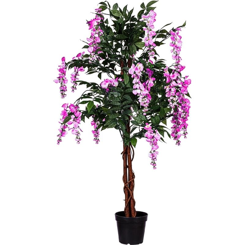 Plantasia - Arbre artificiel glycine 120 cm, 756 feuilles, fleurs roses
