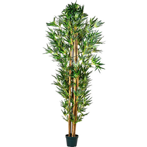 PLANTASIA® Bambus-Strauch, Echtholzstamm, Kunstbaum Bambusbaum - 160 cm