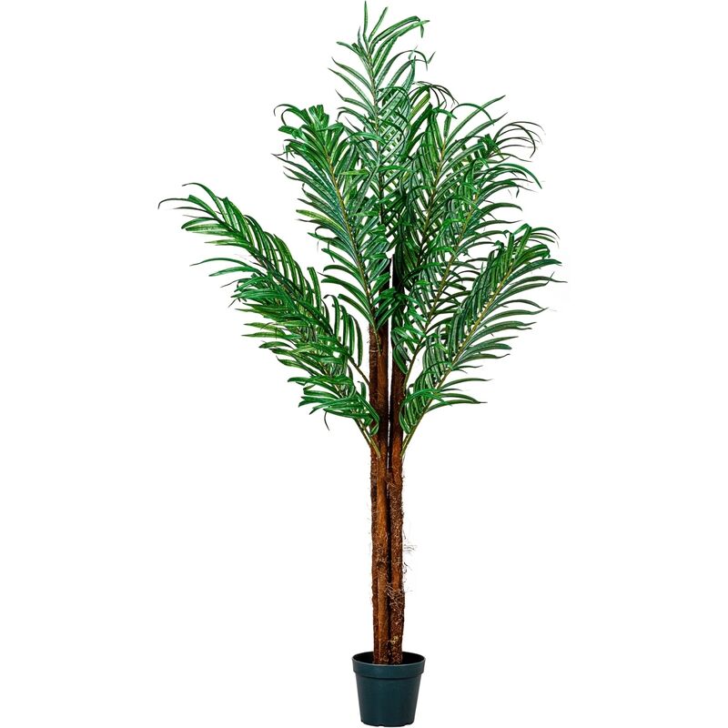 Plantasia - Palmier artificiel coco 160 cm, tronc en bois véritable, 420 feuilles
