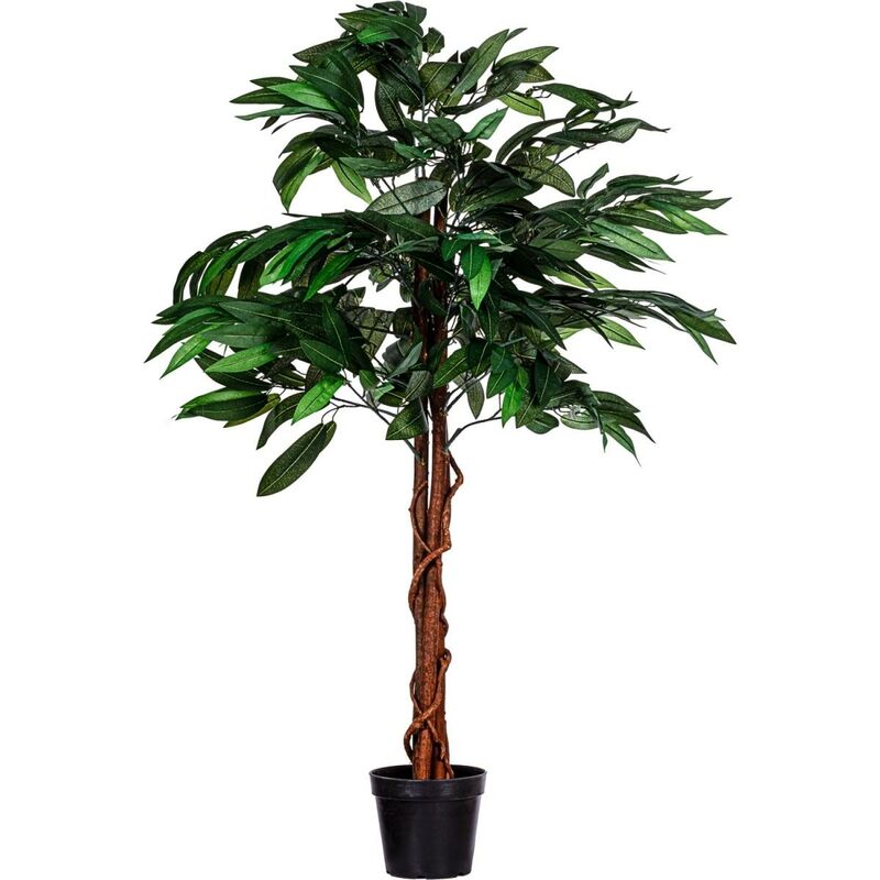 Plantasia® Manguier artificiel, tronc en bois véritable, choix de taille, 120 cm, 420 feuilles