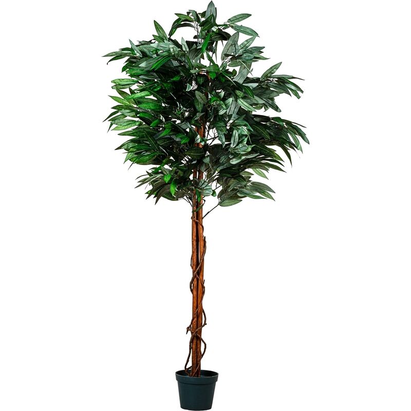 Plantasia - Manguier artificiel, tronc en bois véritable, choix de taille, 180 cm, 840 feuilles