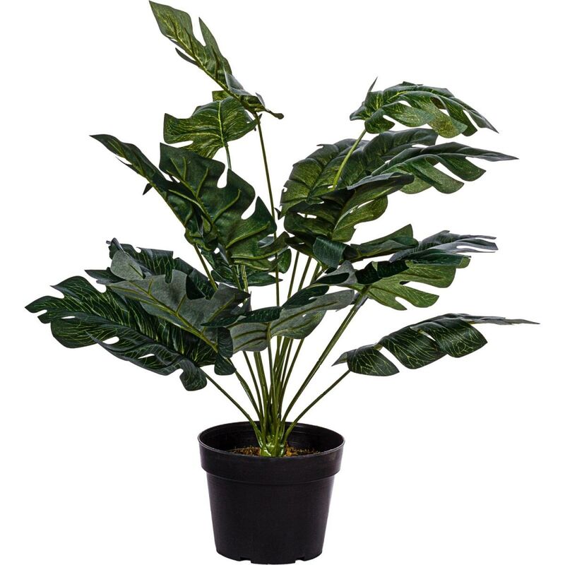 Plantasia® Monstera artificiel plante d'intérieur 60 cm, 18 grandes feuilles