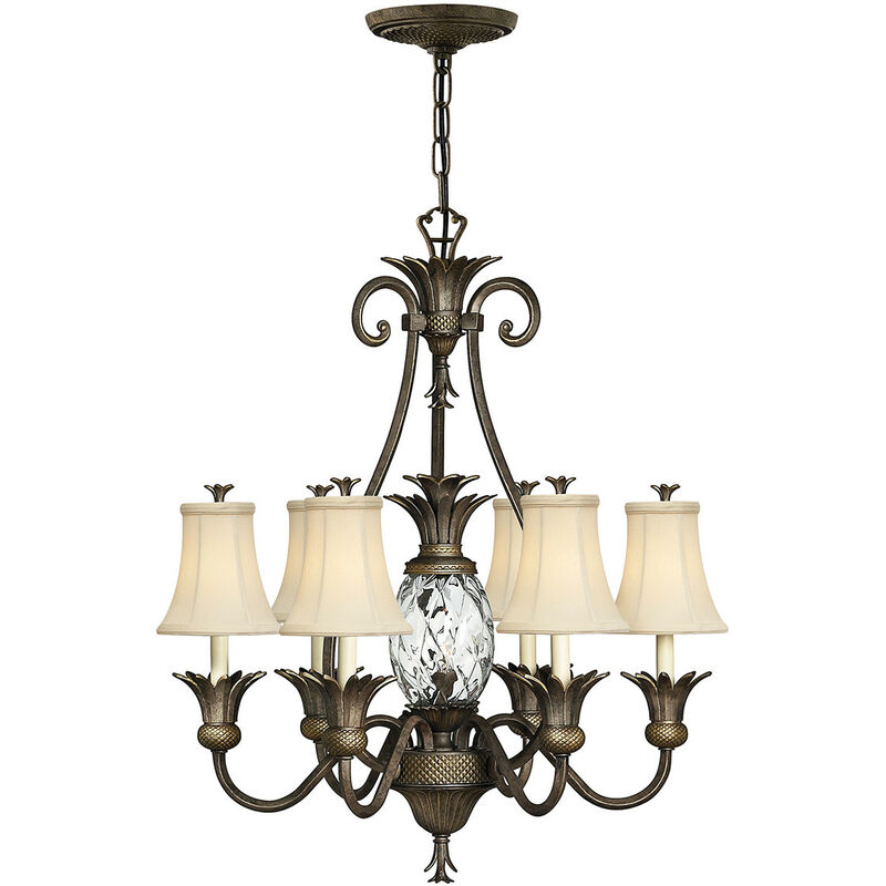 Plantation - 7 Light Multi Arm Chandelier Bronze Finish, E14 - Elstead