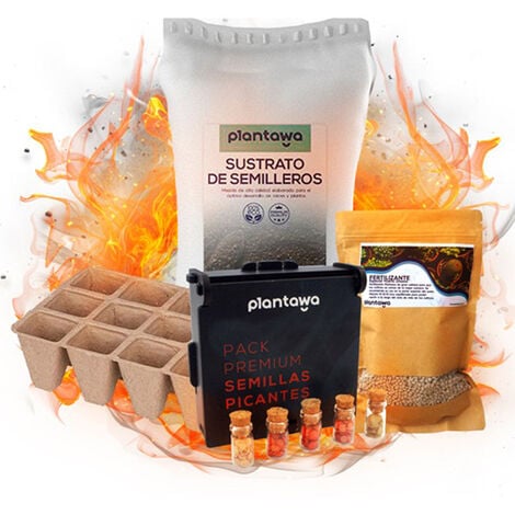 Plantawa Kit Jardinage Piment de Cayenne Premium (Poblano Jalapeño Demre Serrano Hungarian Jaune Wax) avec 12 Pépinières et Substrat Écologique