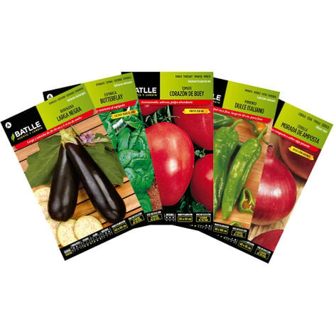 Plantawa Pack Semillas Invierno para Sembrar Cebolla Tomate Pimiento Berenjena Espinaca Variedad Hortalizas