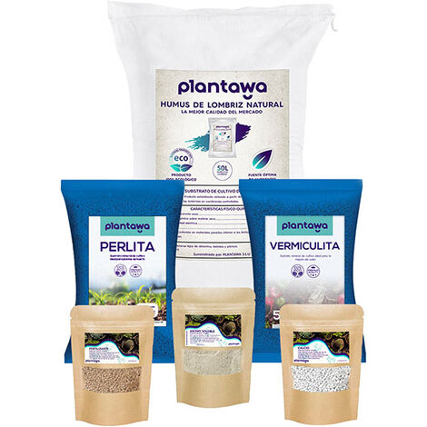 Plantawa Pack Substrat (Humus Vers de Terre Fibre Noix de Coco Perlite Vermiculite Engrais NPK Calcium) dans Potager Urbain et Pépinières