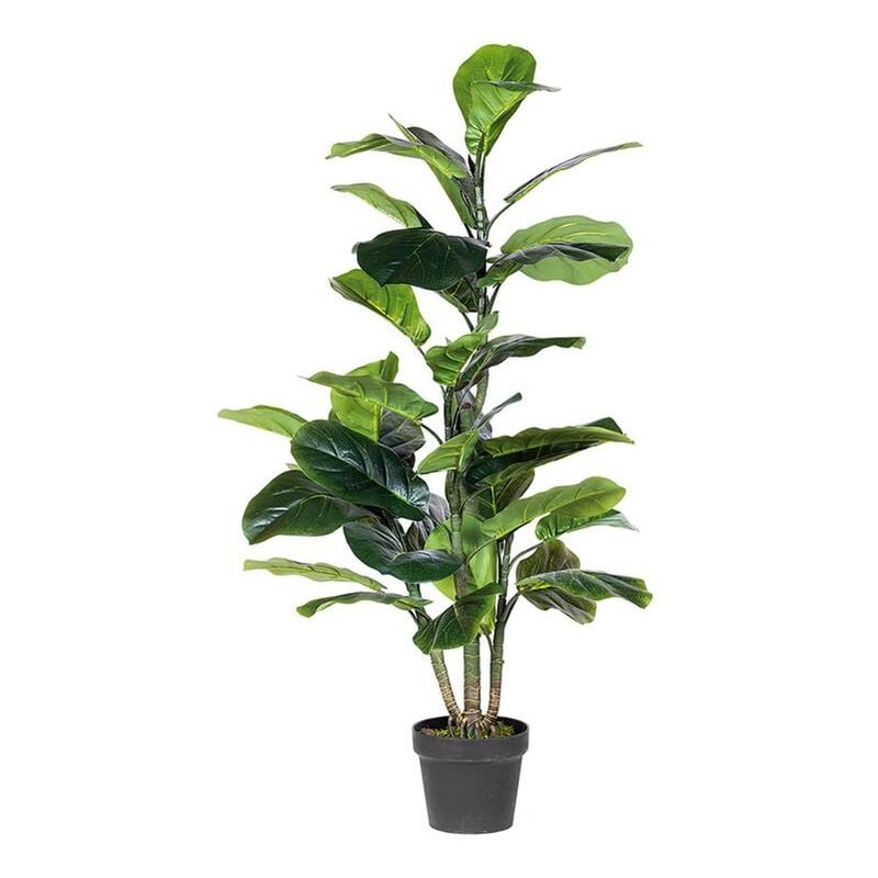 

Plantawa Planta Artificial Ficus Lyrata Bajo 90 cm Plantas Artificiales con Maceta para Casa Decoración para Interior y Exterior