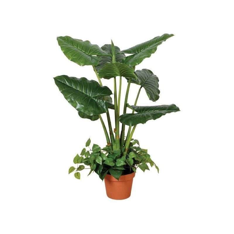 

Plantawa Planta Artificial Taro Alta 150 cm Plantas Artificiales con Maceta para Casa Decoración para Interior y Exterior