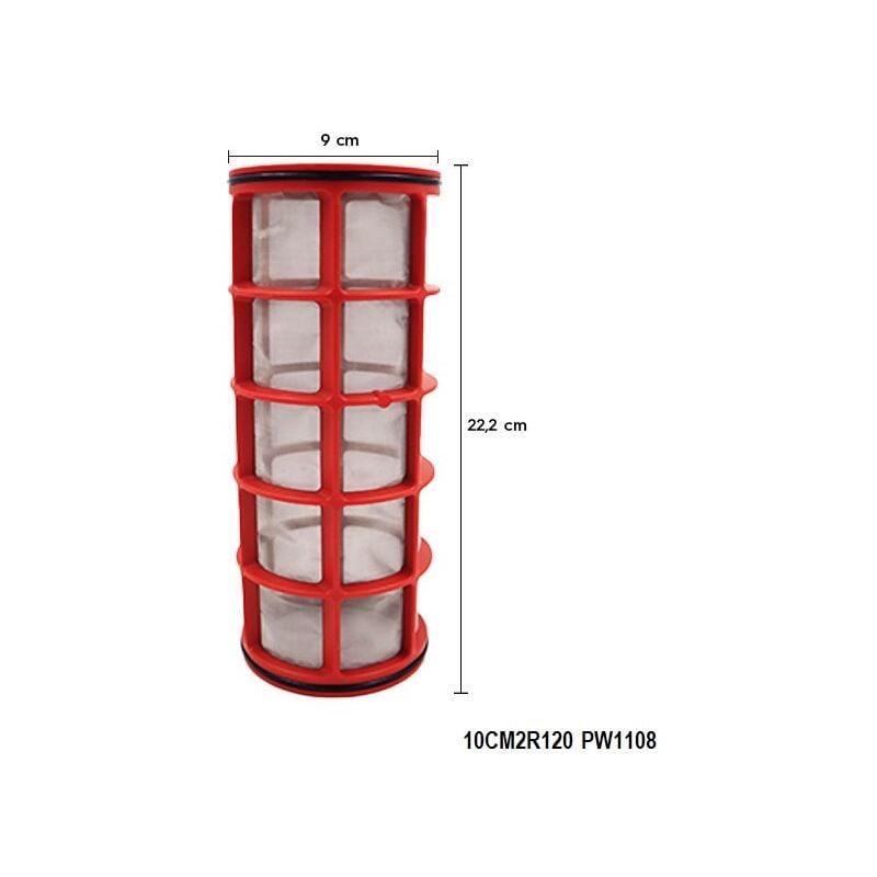 

Plantawa Repuesto Filtro Cartucho Rojo de Malla 120MESH 2' Filtro Agua Riego Malla para Tubería