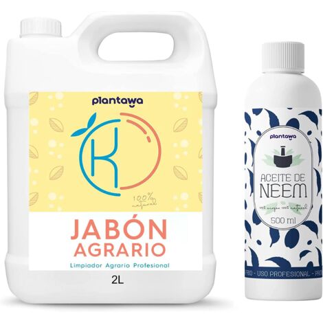 PLANTAWA Sapone Molle di Potassio 2L + Olio di Neem 500ml  Formula Pura ed Altamente Concentrata  Soluzione Naturale per Cura Domestica  Versatile e multiuso per Interno ed Esterno