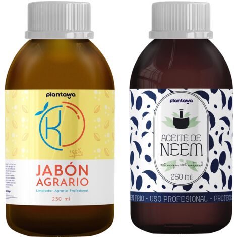 PLANTAWA Sapone Molle di Potassio + Olio di Neem (2x250ml)  Formula Pura ed Altamente Concentrata  Soluzione Naturale per Cura Domestica  Versatile e multiuso per Interno ed Esterno