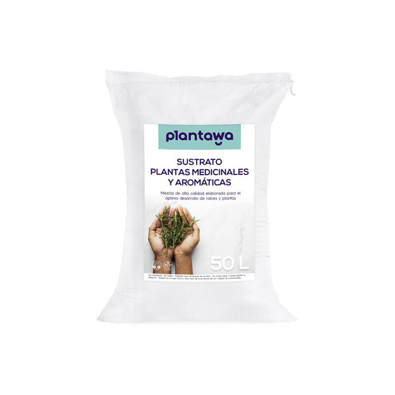 

Plantawa Substrato para Plantas Medicinales y Aromáticas 50L Tierras y Sustratos Abono Natural y Alimento