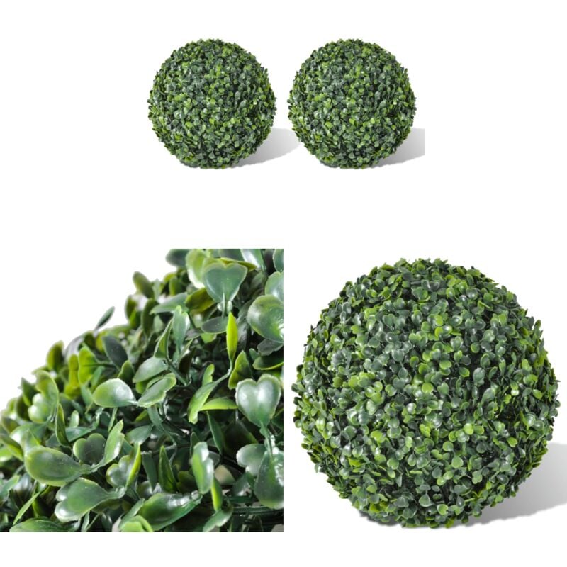Vidaxl - Plante artificielle 2 pcs 35 cm - Buisson Artificiel - Plante Artificielle - Déco Jardin - Boule De Buis - Verdure Artificielle - Home &