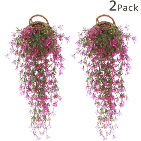 Plante artificielle 2 Pièces Faux LierrePlante Artificielle LierreChute de LierreFeuille Artificielle De LierreFausses Glycine Décorations de MariageDécorations Pour Fêtes de Jardin - rouge