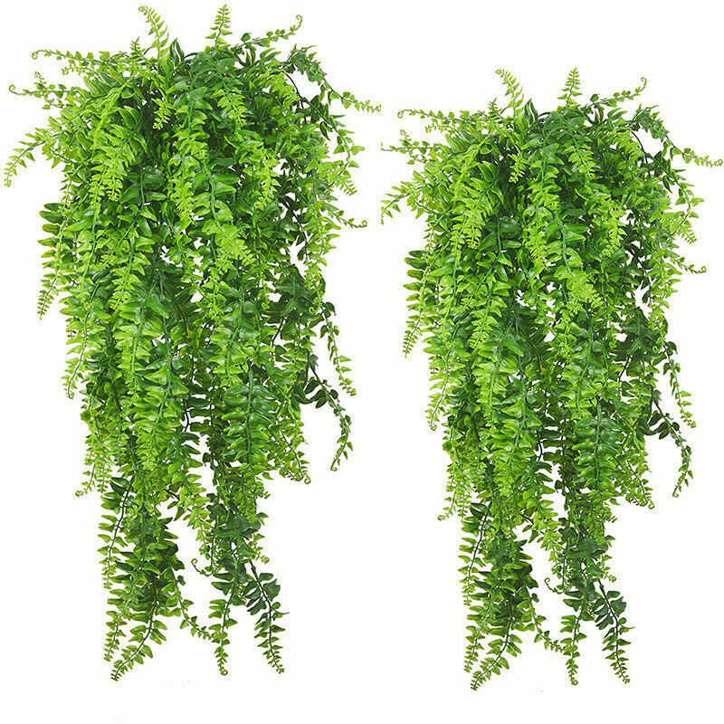 RHG Plante artificielle 2 pièces fougère de Boston plantes suspendues décoration de mariage extéri intéri