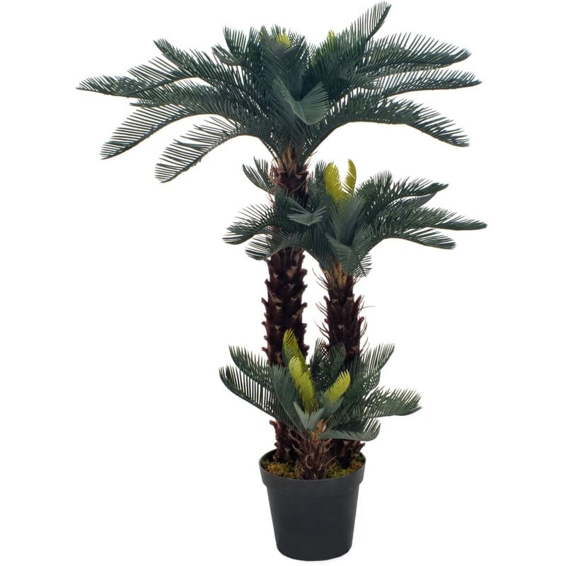 Inlife - Plante artificielle avec pot Palmier Cycas Vert 125 cm