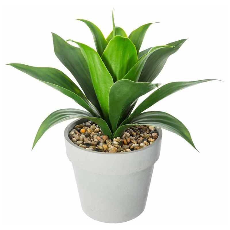 Silumen - Plante artificielle Aloe Vera décoratif 35cm Blanc|Vert
