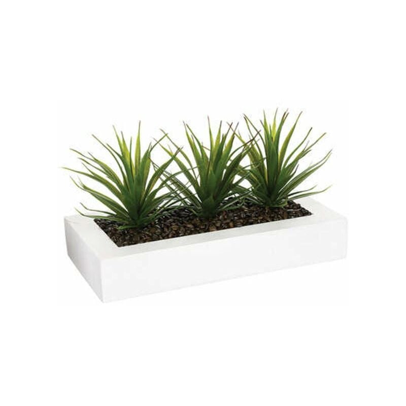 Silumen - Plante Artificielle Aloe Vera H17cm Blanc