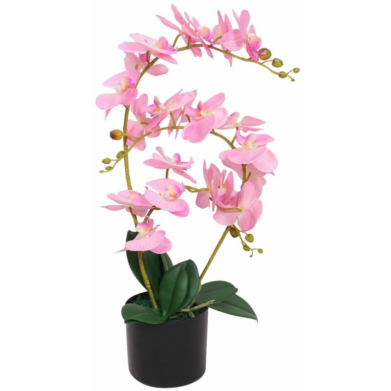 Plante artificielle avec pot orchidée 65 cm rose