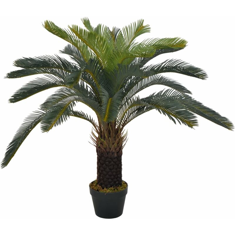 Cycas Palm artificiel avec plante décorative en vase vert différentes tailles Taille : 90 cm