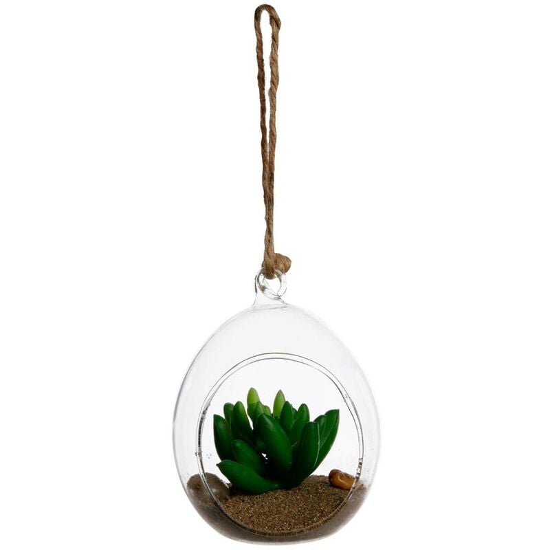Plante artificielle en boule - pot en verre - H9 - 5cm Atmosphera créateur d'intérieur - Modèle 1