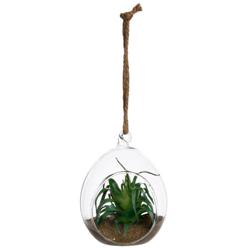 Plante artificielle en boule - pot en verre - H9 - 5cm Atmosphera créateur d'intérieur - Modèle 2