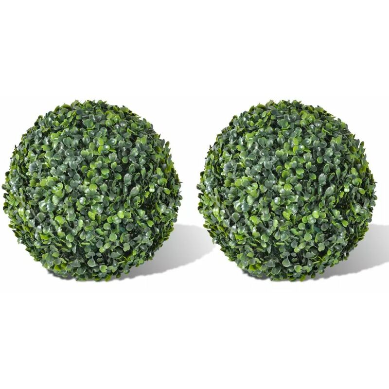 Décoshop26 - Plante artificielle boules de buis décoration intérieur ou extérieur 2 pièces 35 cm - or