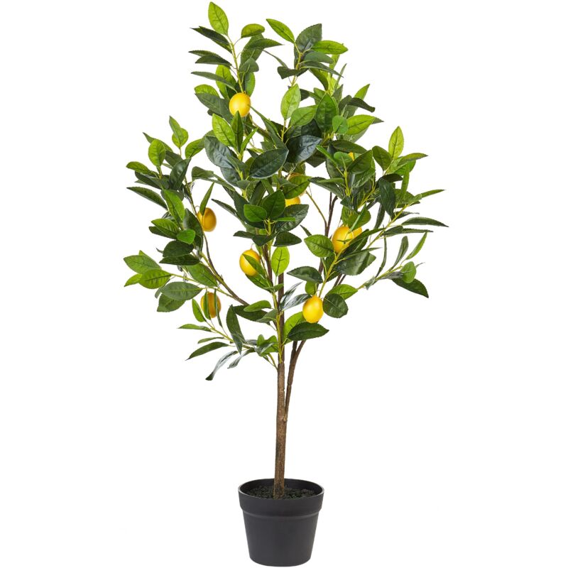 Plante Artificielle Citronnier en Pot 105 cm Décoration Intérieur Plastique Lemon Tree