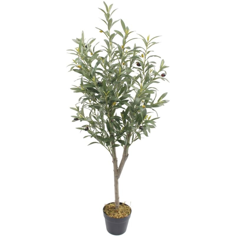 Mobili Rebecca - Plante artificielle Olivier Rebecca Mobili Thoka 120x35x35 Polyester Bois Vert Marron