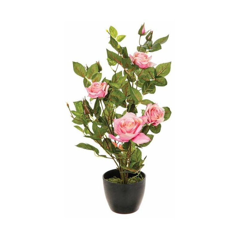 Silumen - Plante artificielle décorative Rosier 50cm - Rose Multicouleur