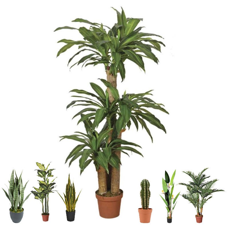 Suinga - Plante Artificielle Dracaena 145cm avec pot Plantes en plastique pour la décoration de jardin intérieur et extérieur