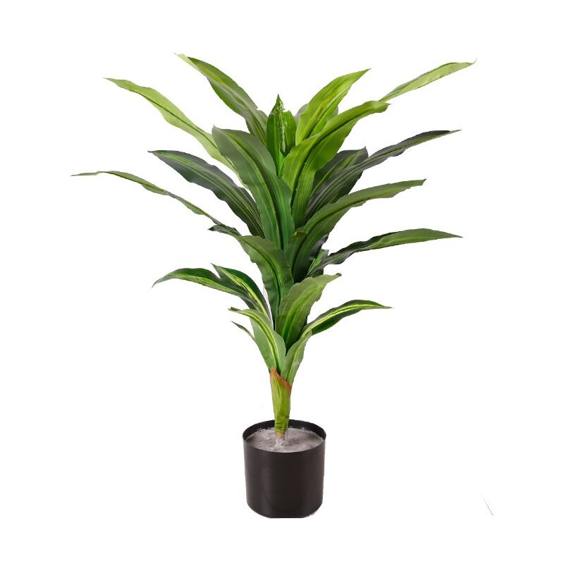 Plante Artificielle Dracaena Fragrans en Pot, Fausse Plante d’intérieur 100 cm