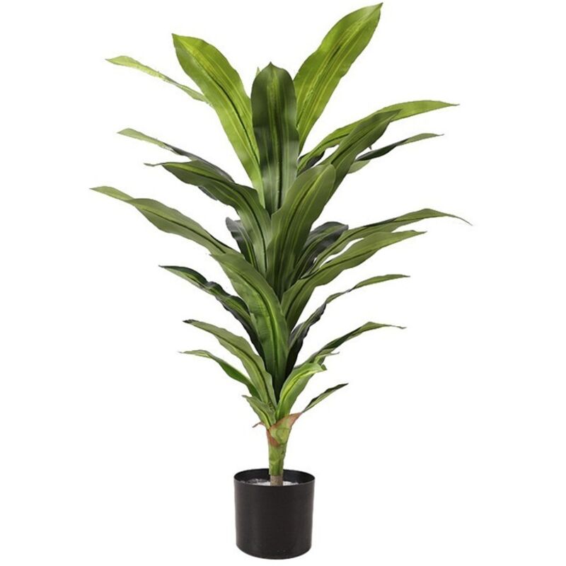Vicmhuang – Plante verte artificielle Dracaena Fragrans 100 cm – Fausse plante décorative en plastique – Pour décoration intérieure maison et bureau