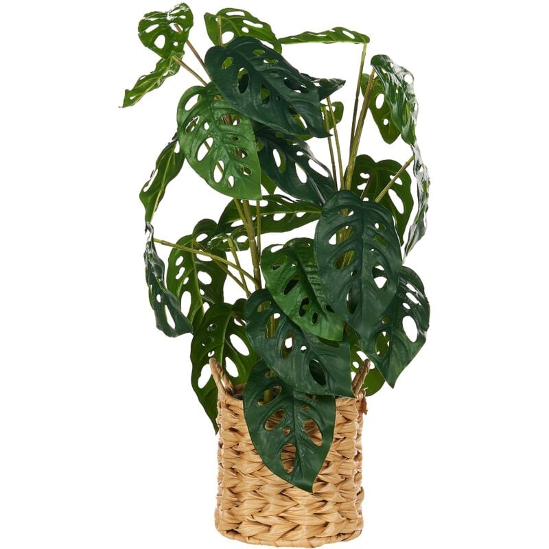 Plante Artificielle en Pot 53 cm Décoration Intérieur Plastique Monstera Adansonii