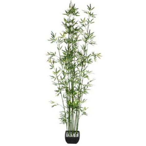 Plante Artificielle en Pot "Bambou" 183cm Vert & Noir