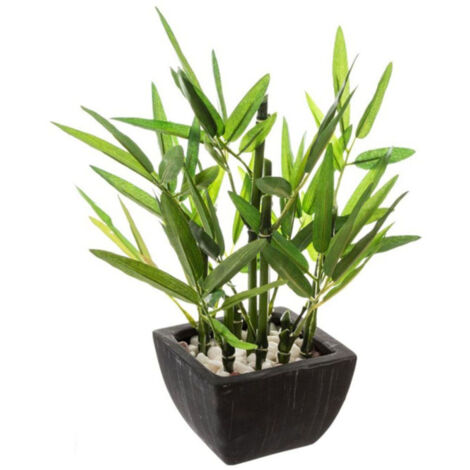Plante Artificielle en Pot "Bambou" 26cm Noir